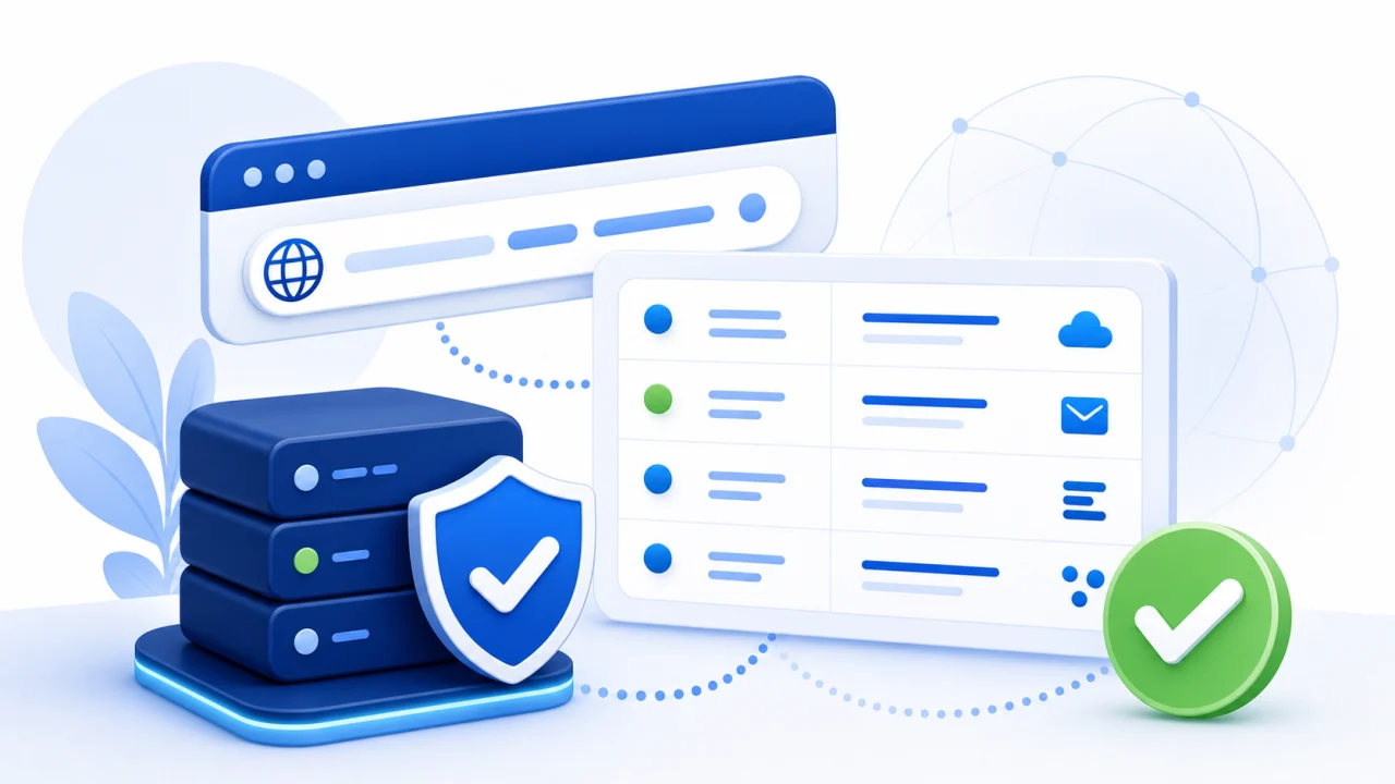DNS rekorddal történő domain tulajdonjog-igazolást bemutató illusztráció